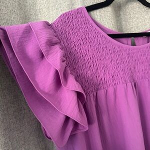 ODDY Lilac Ruched Blouse